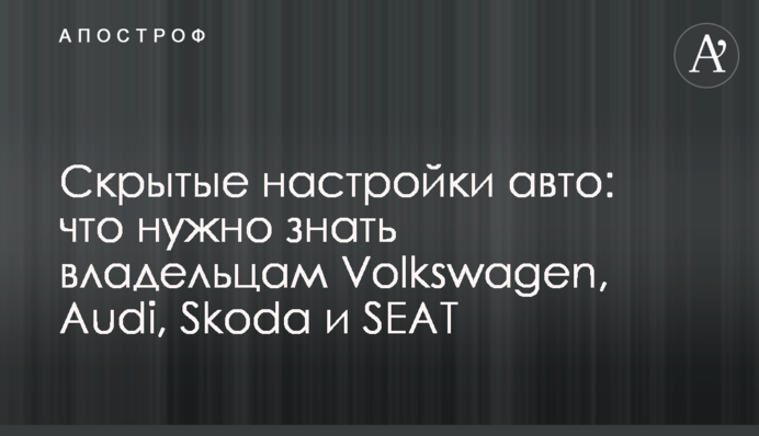 Приховані налаштування авто: що треба знати власникам Volkswagen, Audi, Skoda та SEAT
