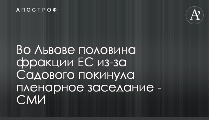 Во Львове половина фракции ЕС из-за Садового покинула пленарное заседание - СМИ