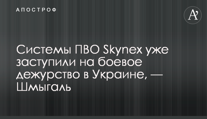 Системы ПВО Skynex уже заступили на боевое дежурство в Украине, — Шмыгаль