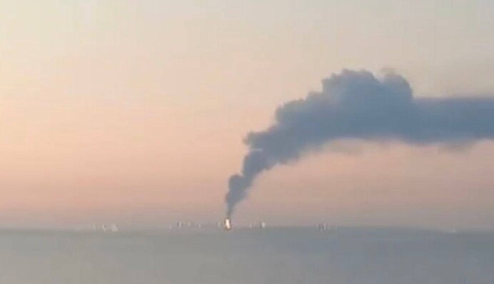 В порту Тамань на іншій стороні Кримського мосту 