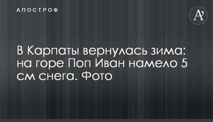 В Карпаты вернулась зима: на горе Пип Иван намело 5 см снега. Фото