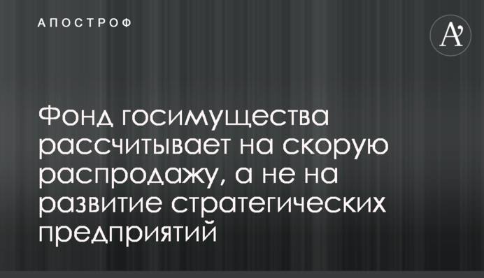 Фонд госимущества рассчитывает на скорую распродажу, а не на развитие стратегических предприятий