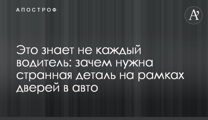 Це знає не кожен водій: навіщо потрібна дивна деталь на рамках дверей авто