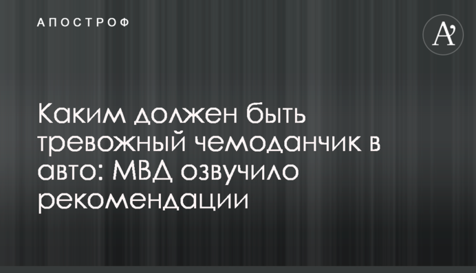 Каким должен быть тревожный чемоданчик в авто: МВД озвучило рекомендации