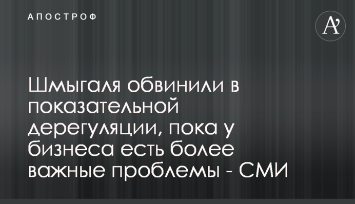 Шмыгаля обвинили в показательной дерегуляции, пока у бизнеса есть более важные проблемы - СМИ