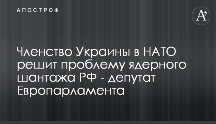 Членство України в НАТО вирішить проблему ядерного шантажу РФ - депутат Європарламенту