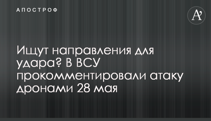 Ищут направления для удара? В ВСУ прокомментировали атаку дронами 28 мая