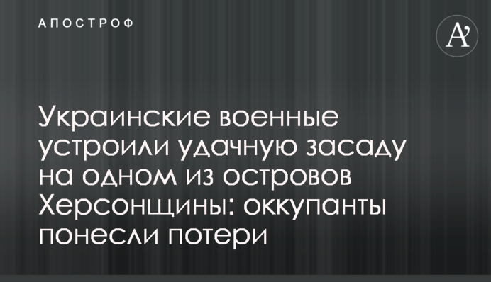 Украинские военные устроили удачную засаду на одном из островов Херсонщины: оккупанты понесли потери