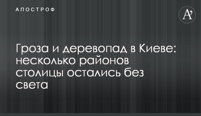 Гроза и деревопад в Киеве: несколько районов столицы остались без света