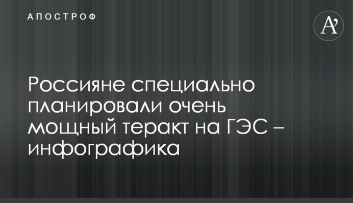Россияне специально планировали очень мощный теракт на ГЭС – инфографика