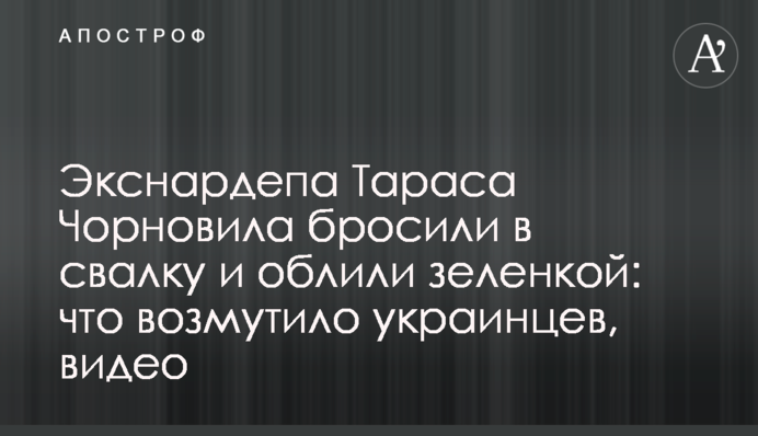 Екснардепа Тараса Чорновола вкинули до смітника і облили зеленкою: що обурило українців, відео