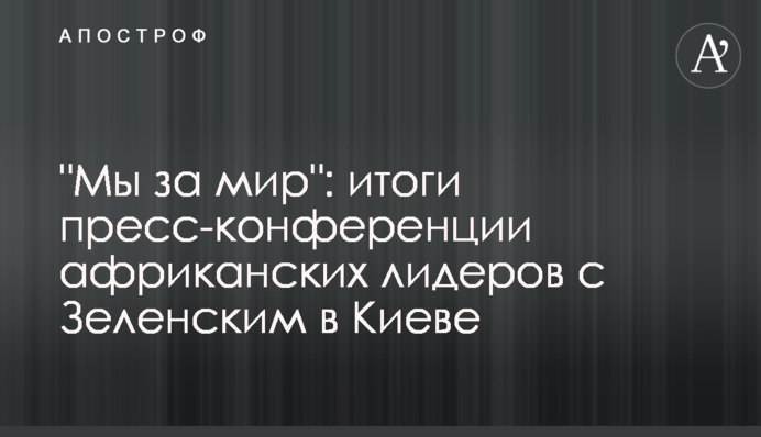 "Мы за мир": итоги пресс-конференции африканских лидеров с Зеленским в Киеве