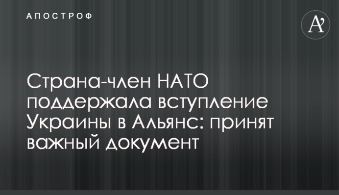 Країна-член НАТО підтримала вступ України до Альянсу: прийнято важливий документ