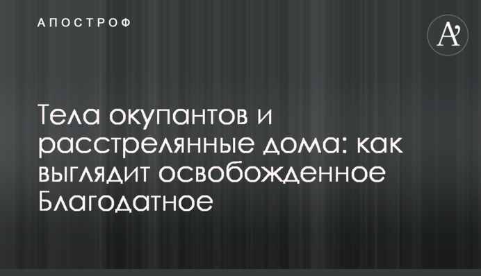 Тіла окупантів і розстріляні будинки: як виглядає звільнене Благодатне