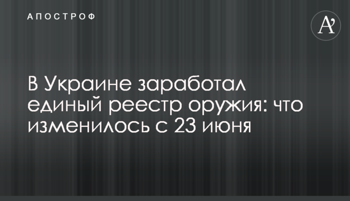 В Україні запрацював єдиний реєстр зброї: що змінилось з 23 червня