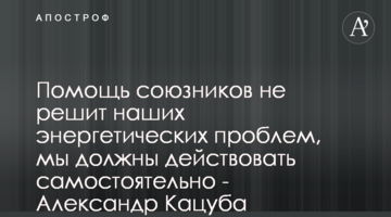 Помощь союзников не решит наших энергетических проблем, мы должны действовать самостоятельно - Александр Кацуба