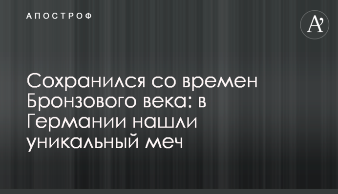 Сохранился со времен Бронзового века: в Германии нашли уникальный меч