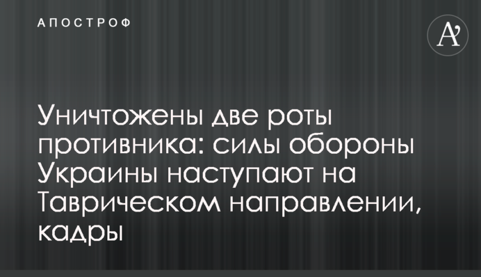 Знищено дві роти противника: сили оборони України наступають на Таврійському напрямку, кадри