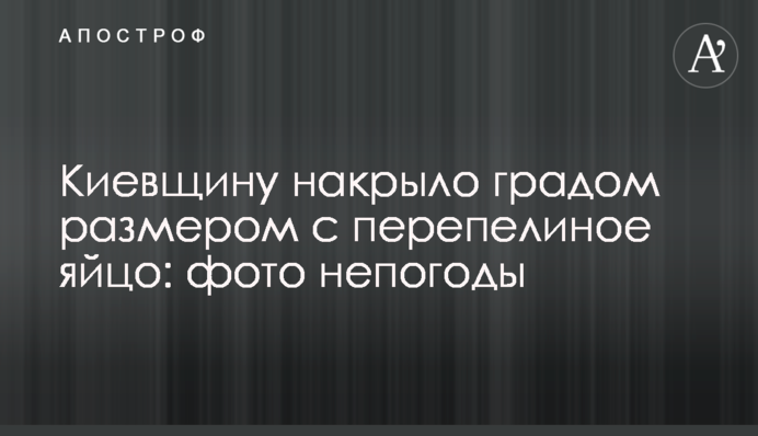 Киевщину накрыло градом размером с перепелиное яйцо: фото непогоды