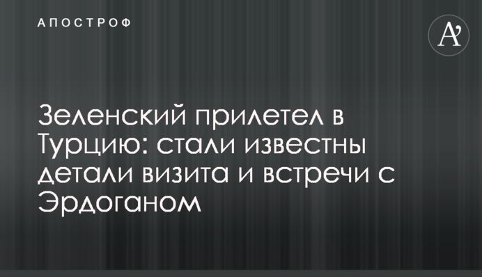 Зеленский прилетел в Турцию: стали известны детали визита и встречи с Эрдоганом