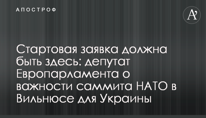 Стартова заявка має бути тут: депутат Європарламенту щодо важливості саміту НАТО у Вільнюсі для України