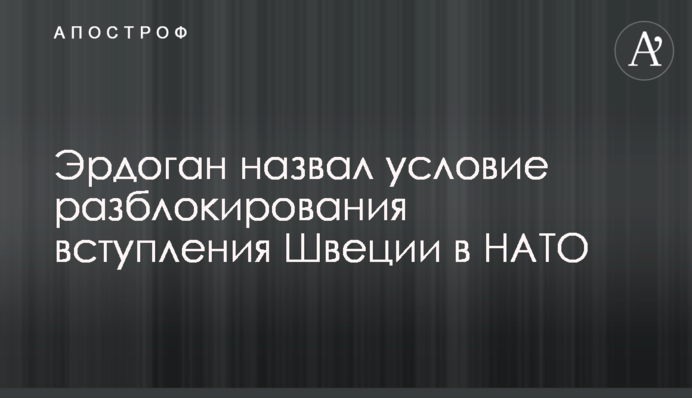 Эрдоган назвал условие разблокирования вступления Швеции в НАТО