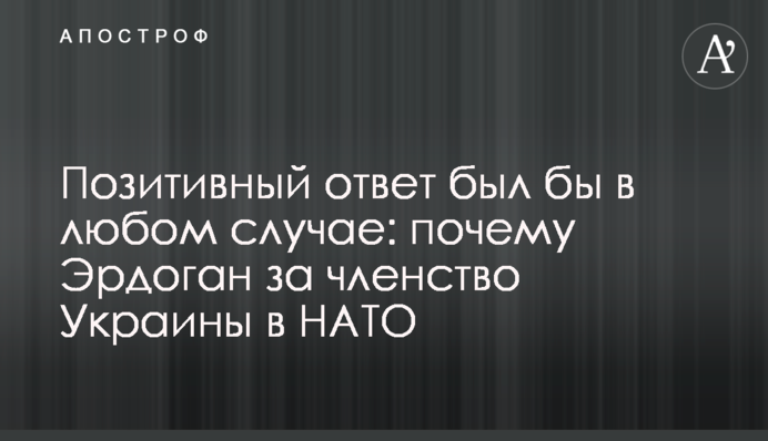 Позитивна відповідь була б у будь-якому разі: чому Ердоган за членство України в НАТО