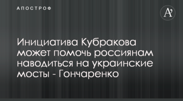 Инициатива Кубракова может помочь россиянам наводиться на украинские мосты - Гончаренко