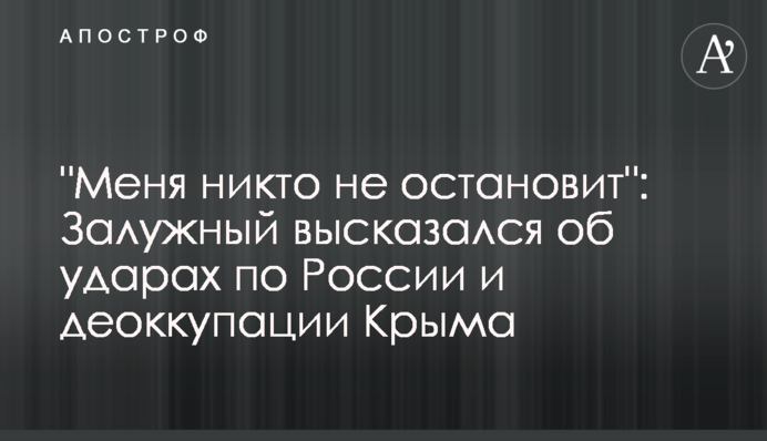 "Мене ніхто не зупинить": Залужний висловився про удари по Росії та деокупацію Криму
