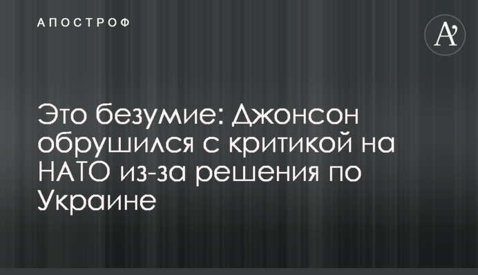 Это безумие: Джонсон обрушился с критикой на НАТО из-за решения по Украине