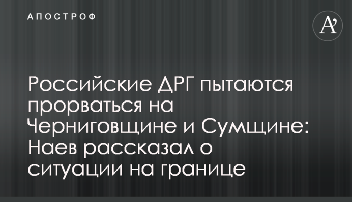 Российские ДРГ пытаются прорваться на Черниговщине и Сумщине: Наев рассказал о ситуации на границе