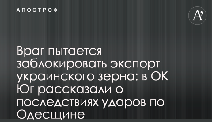 Під загрозою експорт зерна: в ОК "Південь" розповіли про наслідки ударів по Одещині