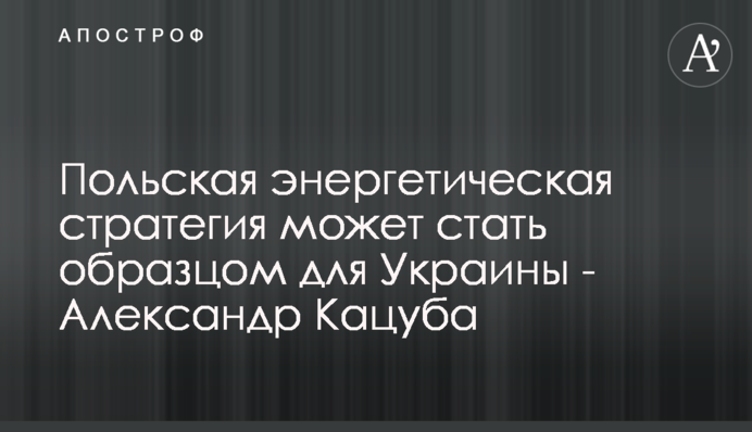 Польская энергетическая стратегия может стать образцом для Украины - Александр Кацуба