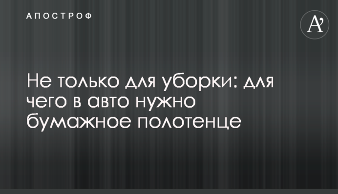 Не тільки для прибирання: для чого в авто потрібний паперовий рушник