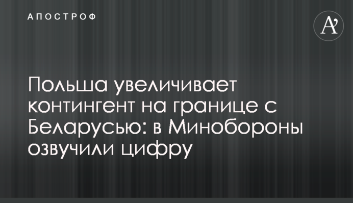 Польша увеличивает контингент на границе с Беларусью: в Минобороны озвучили цифру