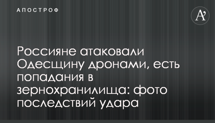 Россияне атаковали Одесщину дронами, есть попадания в зернохранилища: фото последствий удара