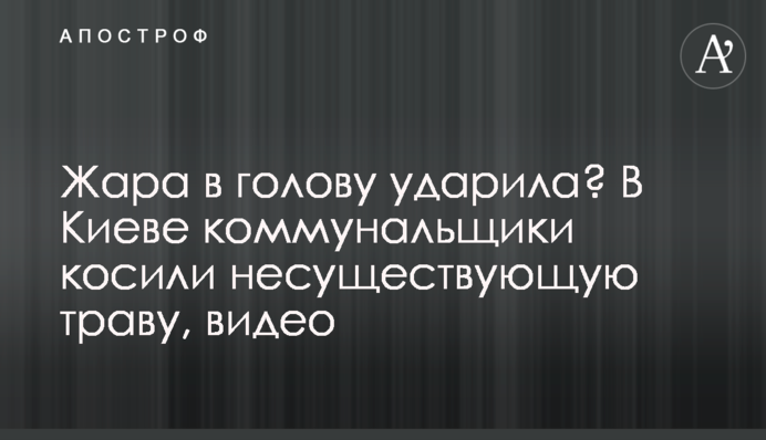 Жара в голову ударила? В Киеве коммунальщики косили несуществующую траву, видео