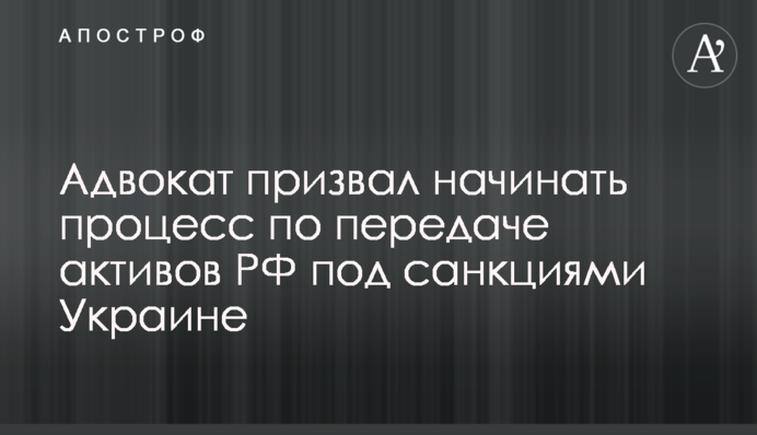 Адвокат призвал начинать процесс по передаче активов РФ под санкциями Украине