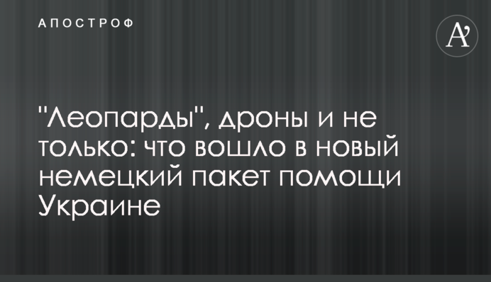 "Леопарди", дрони і не тільки: що увійшло в новий німецький пакет допомоги Україні