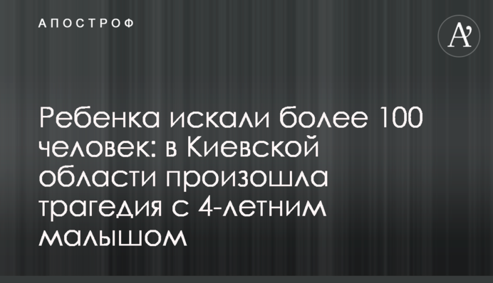 Ребенка искали более 100 человек: в Киевской области произошла трагедия с 4-летним малышом