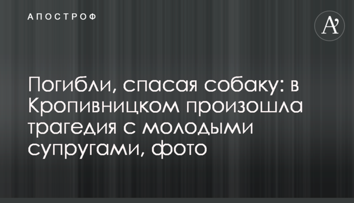 Погибли, спасая собаку: в Кропивницком произошла трагедия с молодыми супругами, фото