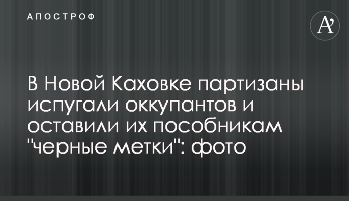 В Новой Каховке партизаны испугали оккупантов и оставили их пособникам 