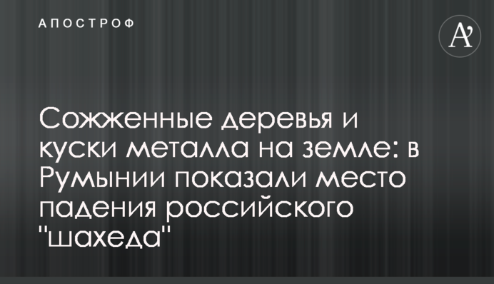 Сожженные деревья и куски металла на земле: в Румынии показали место падения российского 