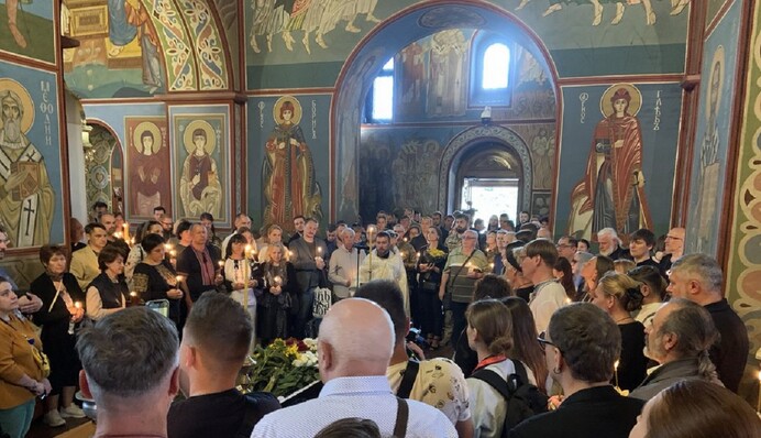 В Михайловском соборе попрощались с ученым Игорем Козловским: фото