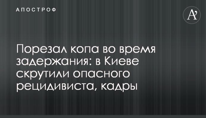 Порезал копа во время задержания: в Киеве скрутили опасного рецидивиста, кадры