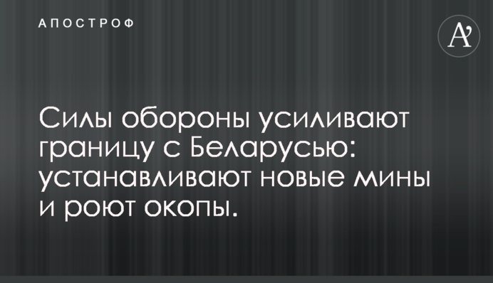 Силы обороны усиливают границу с Беларусью: устанавливают новые мины и роют окопы