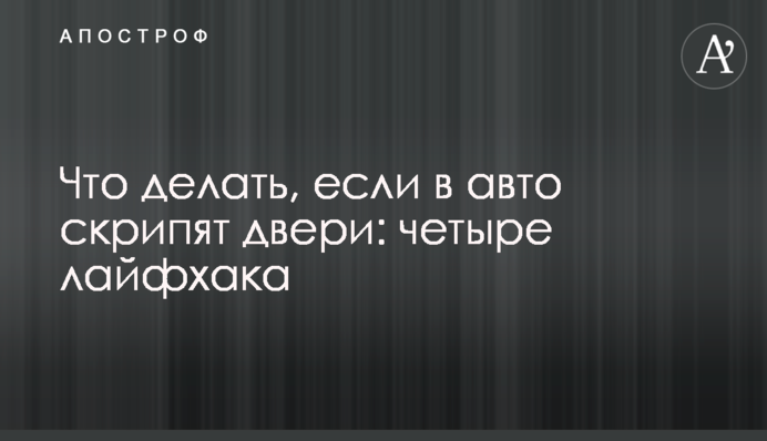 Что делать, если в авто скрипят двери: четыре лайфхака