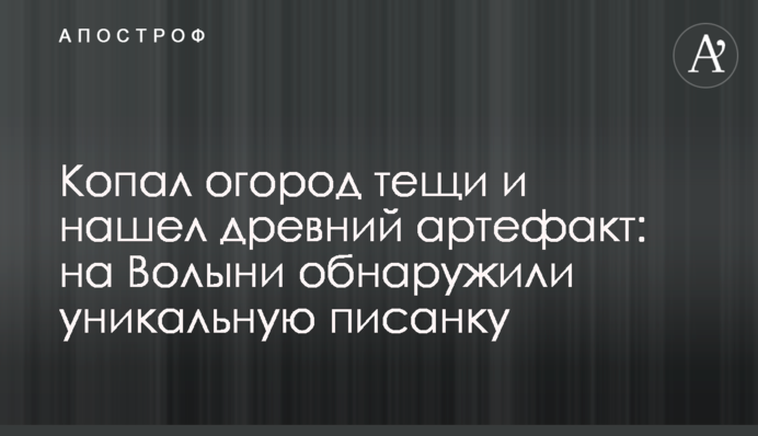 Копал огород тещи и нашел древний артефакт: на Волыни обнаружили уникальную писанку