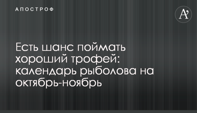 Є шанс спіймати гарний трофей: календар риболова на жовтень-листопад