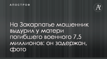 На Закарпатье мошенник выдурил у матери погибшего военного 7,5 миллионов: он задержан, фото
